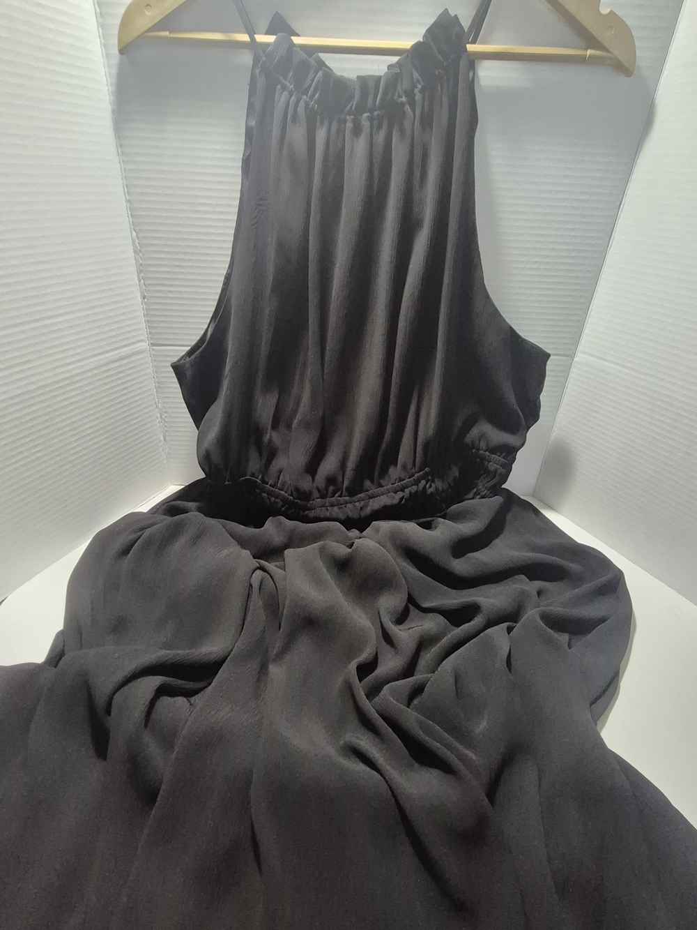 H&M Black Halter Maxi Dress with Elastic Waist